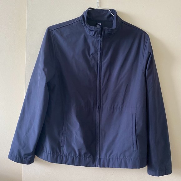 GAP Navy Blue Double Zipper Weatherproof Jacket - Picture 10 of 11